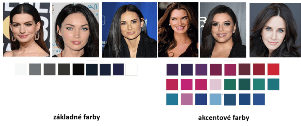 farebná paleta pre kapsulový šatník pre zimný farebný typ