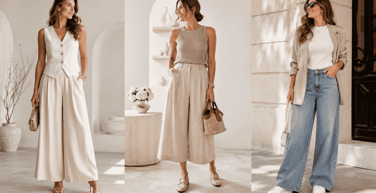 Topánky k širokým nohaviciam: Čo si obuť k palazzo, culottes či wide-leg
