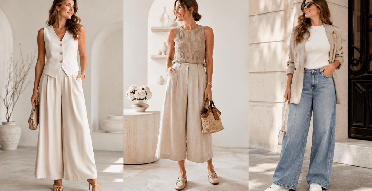 Topánky k širokým nohaviciam: Čo si obuť k palazzo, culottes či wide-leg
