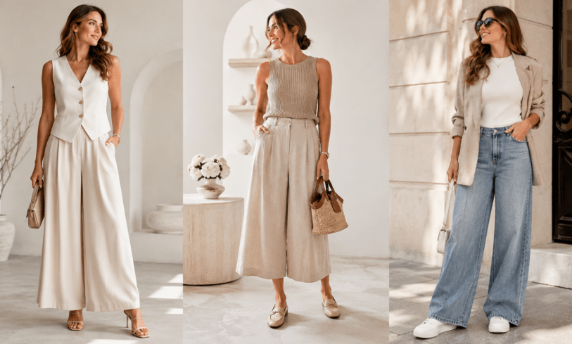 Topánky k širokým nohaviciam: Čo si obuť k palazzo, culottes či wide-leg